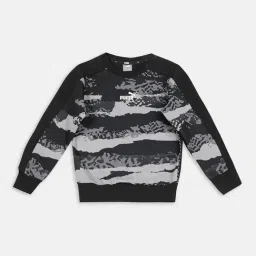 Puma Kids Black & Grey Printed Full Sleeves Sweatshirt-image-93