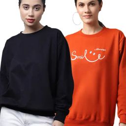 Vimal Jonney Navy & Orange Printed Fleece Pullover - Pack of 2-image-92