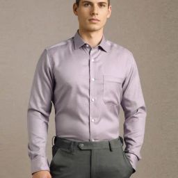 Louis Philippe Purple Cotton Regular Fit Texture Shirt-picture-28