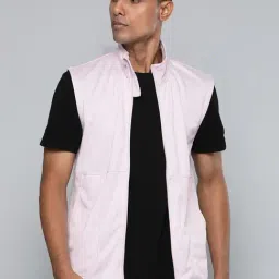 ALCIS Light Pink Slim Fit Self Pattern Sports Jacket-image-60