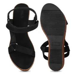 Inc.5 Women's Black Ankle Strap Wedges image 3