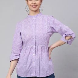 Jaipur Kurti Lavender Printed Shirt-image-59