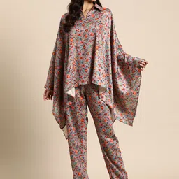 Sayisha Women Printed Shirt Collar Co-Ords Set-image-9