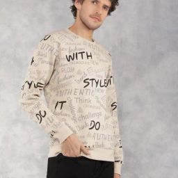 Crimsoune Club Beige Regular Fit Printed Sweatshirt-picture-22