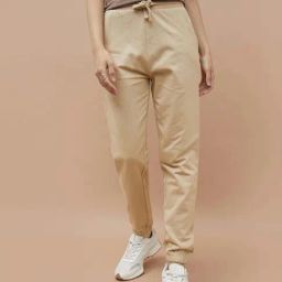 Fame Forever By Lifestyle Light Beige Cotton Regular Fit Trousers-picture-10