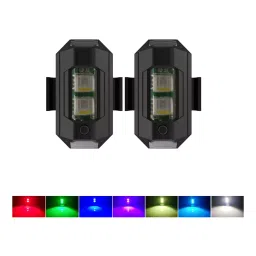 Auto Pearl 7 Colors 5 V 15 W LED Aircraft Lights for Universal Car & Bike with USB Charging (2 Pcs)-23