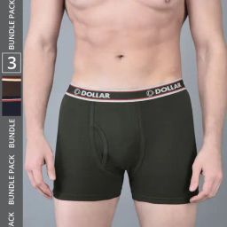 Dollar Bigboss Assorted Cotton Regular Fit Trunks - Pack Of 3-image-83
