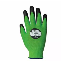 Traffi Cut Resistant Nylon Gloves Nitrile Coating Green Size 8, TG535-08 (1 Pair)-image-25