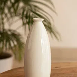 ExclusiveLane Minimalistic Modern White Ceramic Decorative Vase-image-26