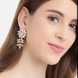 YouBella Celebrity Inspired Golden Yellow Dangler Earrings for Women-19