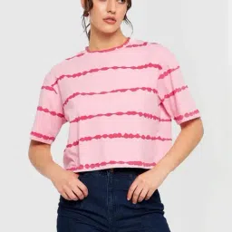 Camla Pink Regular Fit Printed T-Shirt-picture-25