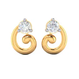 p.c. chandra jewellers BIS Hallmarked 14k Yellow Gold American Diamond Stud Earrings for Women & Girls-picture-23