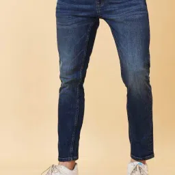 Being Human Medium Blue Regular Fit Lightly Washed Jeans-image-50