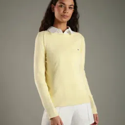 TOMMY HILFIGER Lemon Zest Regular Fit Cotton Boat Neck Sweater-picture-12