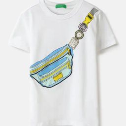 United Colors Of Benetton Boys White Cotton Regular Fit Printed T-Shirt-image-89
