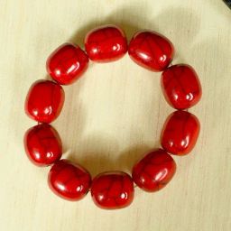 IMLI STREET Red Artificial Stone Stretchable Bracelet for Women-10