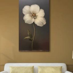 Nestroots Delicate White Flower Canvas Series Stretch Canvas Frame Wall Painting-19