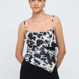 Cover Story Black Fitted Printed Top-picture-22