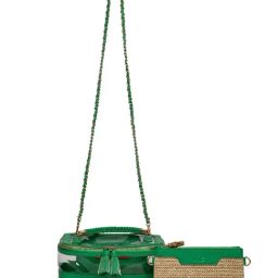 Hie Caribbean Green Textured Medium Sling Handbag with Pouch-image-50