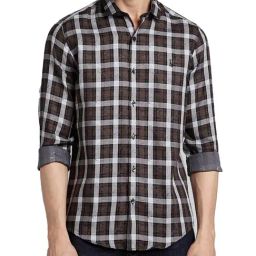 Simon Carter London Brown Checks Slim Fit Shirt-picture-33