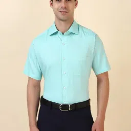 Allen Solly Blue Cotton Regular Fit Printed Shirt-image-77