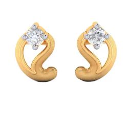 BIS Hallmarked 14k Yellow Gold Kalka Style American Diamond Stud Earrings for Women & Girls-image-38