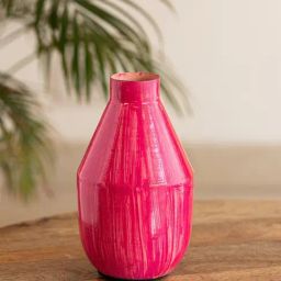 ExclusiveLane Ruby Pink Iron Decorative Vase-32