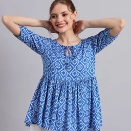 DECKEDUP Blue Printed Tunic-69