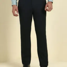 Allen Solly Black Slim Fit Checks Trousers-picture-7