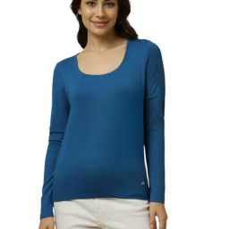 Allen Solly Blue Plain Tops-picture-38