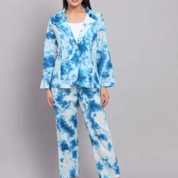 DECKEDUP Blue & White Tie - Dye Co-Ord Set-picture-21
