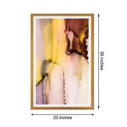 999Store Yellow & Brown Abstract Rustic Pattern Printed Canvas Painting image 4