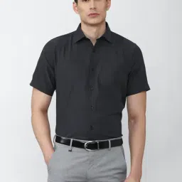 Van Heusen Dark Grey Regular Fit Cotton Shirt-image-37