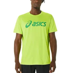 Asics Lime Green Regular Fit Logo Print Sports T-Shirt-image-43