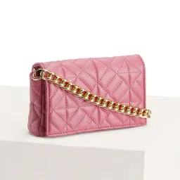 Forever Glam by Pantaloons Rose Pink Quilted Medium Cross Body Bag-picture-43