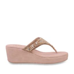 Metro Women's Peach Thong Wedges-image-81