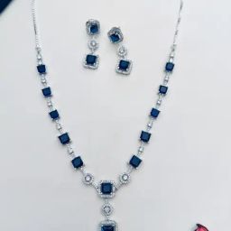 Abdesigns High Quality Silver Plated American Diamond Necklace-7