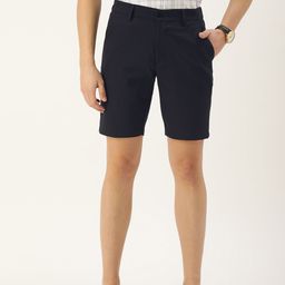Peter England Men Navy Blue Solid Slim Fit Regular Shorts-image-69