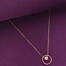 Kai Jewel Sterling Silver Rose Gold Pink Circular Zircon Necklace-image-19