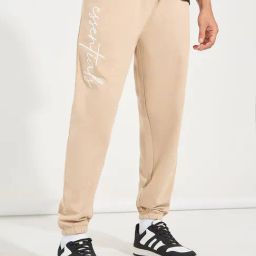 Styli Beige Relaxed Fit Printed Joggers-image-36