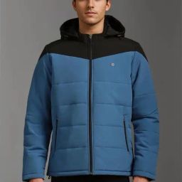 Louis Philippe Blue Regular Fit Quilted Hooded Jacket-picture-14