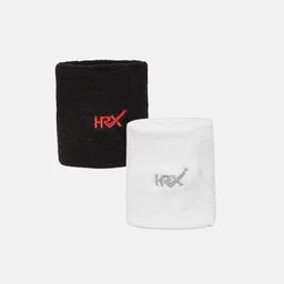 HRX by Hrithik Roshan Unisex Set of 2 Black & White Performance Wristbands-20