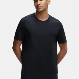 Jockey MV37 Black Microfiber Elastane Half Sleeves T-Shirt with Stay Fresh & Stay Dry Treatment-picture-24