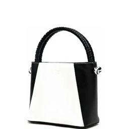 Hie White & Black Color Block Medium Sling Handbag with Pouch image 5