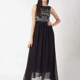 Miss Chase Black Embellished Casual Dress-picture-45