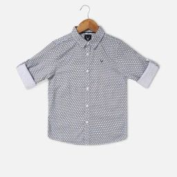 Allen Solly Junior White & Black Printed Full Sleeves Shirt-image-90