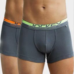 Jockey FP03 Men's Super Combed Cotton Rib Solid Trunk with Ultrasoft Waistband (Pack of 2)-picture-13