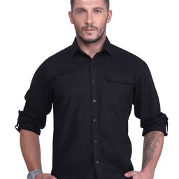 USMC Relaxed Opaque Cotton Casual Shirt-image-34