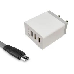 LCARE QC 3.0 USB 03 Port Charger and Micro USB Cable 1.2 Meter-45