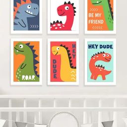 Art Street White Cool Be My Friend Animals Wall Art Prints - Set of 6-image-19